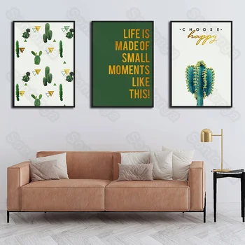 Растението Cactus Художествен Плакат Просто Украса Безпроблемна Стенни Картини За Поръчка На Стенни Покрития Модерни Домашни Тапети Хол Телевизия Фон