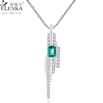 Луксозен Emerald Висулка С Скъпоценния Камък За Жените, Колие От Сребро 925 Проба, Уникален Дизайн, Верижка На Ключицата, Модни Бижута