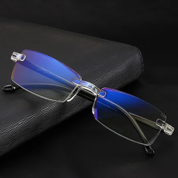 Без рамки от Очила За Четене С Диамант Покритие+1.0 +1.50 +2.0 +2.50 +3.0 +4.0 За Мъже и Жени в напреднала възраст Стъкло за четене със Синя светлина