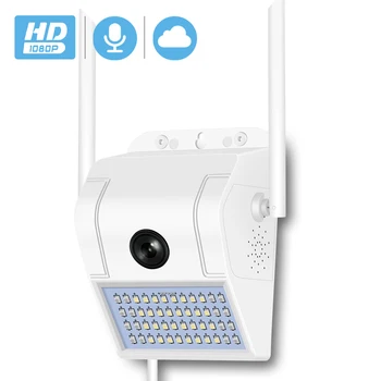 BESDER 1080P HD монтиран на стената Лампа, Външна IP Камера WiFi IR за Нощно Виждане на Човешкото Тяло Умна Индукционная Градински Безжична Камера за SD-Карта Облак