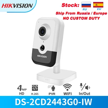 Hikvision 4 мегапиксела на вътрешна аудио система с фиксиран PIR Cube Wi-Fi IP камера DS-2CD2443G0-IW софтуер за сигурност в реално време с помощта на вградения в двустранния аудио Micro SD
