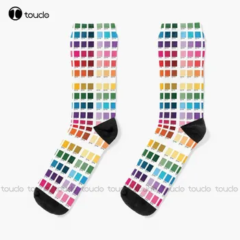 Нюанси На Цветове Pantone Чорапи Чорапи За Мъжете, Коледа, Нова Година, Подарък За Деня На Благодарността Унисекс Възрастни Юношески Младежки Чорапи На Поръчка Чорапи