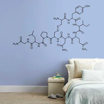 Молекула Химическата Формула на окситоцин Свалящ Стикер На Стената Vinyl Стикер Стенни Художествена Химия и Научна Училищна Стикер За Декорация на Стените