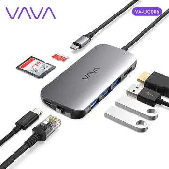 VAVA 8-в-1 C USB Хъб Type C към HDMI-съвместим 4K USB-C 3.0 Адаптер Hub Докинг станция За Лаптоп MacBook Samsung Xiaomi Станция на Газа