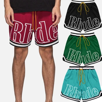 Капсульные плажни баскетболни шорти за мъже 2022 летни окото материал дишаща пот бягане, фитнес, спортни къси панталони