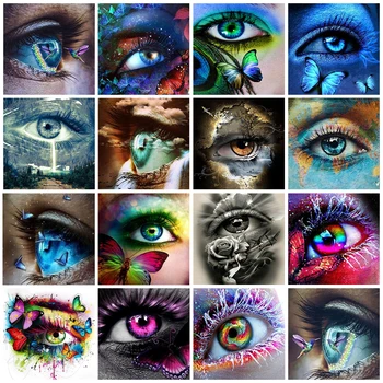 През цялата 5D Очите С Колибри Диамантена Живопис Цвят на Очите Диамантена Бродерия Очите Пеперуда, Определени За Кръстат Бод Планински Кристал Мозайка