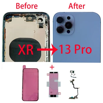 Направи си сам За iPhone XR корпус, като при 13 pro Задната част на Кутията на батерията + Средна Рама на шасито + Тава за SIM-карти + Странични основните Детайли, Ремонт на Корпуса Pa