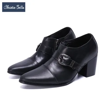 Christia Bella/Нови мъжки обувки-Oxfords на висок ток от естествена Кожа, мъжки Вечерни обувки, Увеличаване на Растежа, Вечерни модела обувки, мъжки Танцови обувки