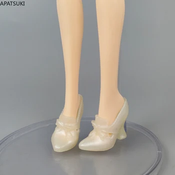 Бял Модерен стоп-моушън Обувки за Кукли Monster High Обувки на Висок Ток 1/6 Аксесоари за Кукли Ever After High Детски Играчки Подарък