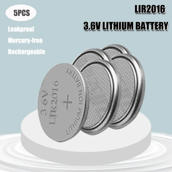 5 бр. Нов LIR2016 Литиево-йонна Батерия 3,6 На Литиеви Бутон Батерии за Часа на вашия Компютър Замества LIR 2016 CR2016/ML2016