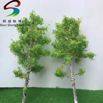 Модел на дърво Шун-шен сграда пясък маса модел на дърво жично дърво бреза дърво