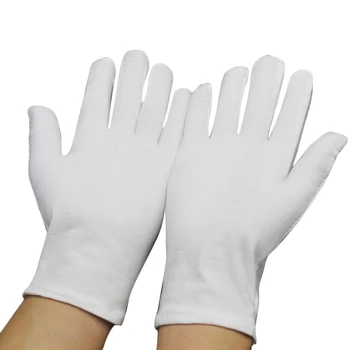 1 Чифт Церемониални Бели Памучни Ръкавици, Меки, Тънки Работни Работни Етикет Ръкавици Монети Сребърни Бижута На Службите Работни Ръкавици На Едро