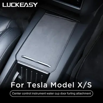 LUCKEASY автоаксесоари Промяна на интериора на Механизъм за Завъртане на Централното Управление И на Вратата на Колата Сиви Етикети За Tesla Model X и MODEL S