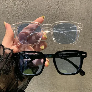 Реколта Модни Квадратни Слънчеви Очила Дамски Маркови Дизайнерски Карамел Цвят Огледални Слънчеви Очила Ретро Нюанси На Нитове Oculos De Sol