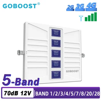 GOBOOST 5-Бандов Усилвател на сигнала 4G LTE Усилвател на мобилен оператор 800 В20 900 1800 2100 2600 B7 700 B28 Mhz процесор, 2G, 3G GSM Ретранслатор Мобилен телефон