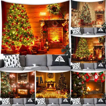 Коледно Дърво Гоблен На Монтиране На Коледно Дърво Декор За Камина Гоблен Забавно Коледно Парти Украса На Дома Фон