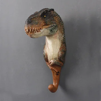 3D Реалистична Главата на Животното Смола Монтиране на Украса Динозавър Окачени на Стената Куки Начало Декор