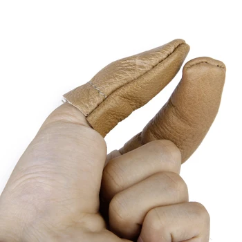 Комплект от 2 елемента Кожени Защитни Устройства за Пръстите на Палеца Ръкоделие Иглата на Жени Инструменти за Тепане