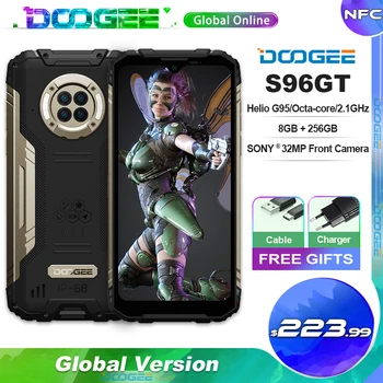 DOOGEE S96 GT Здрав Телефон Android 12 Смартфон Хелио G95 8 GB 256 GB 6350 ма 6,22 