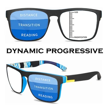 Очила за четене с увеличаване на рамки, Видими от близо и далеч, без линии, Мъжки и женски Прогресивно Многофокусные очила за четене, Добавете 75 100 125 150 175 200 225 До 400