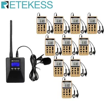 Retekess TR506 FM трансмитер + 10шт V112 FM-Радио Система Гид Система за Превод на Църковните Събрания
