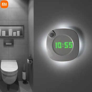 Xiaomi Тоалетка лека нощ с Часове, Батерия USB Лампа с Датчик за Движение Led Лампа за Баня, Спални, Кабинет Магнитни Лампи