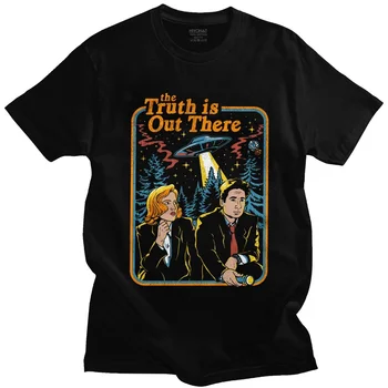 Реколта тениска The X Files, Мъжка тениска The Truth Is Out, Аниме, Harajuku, Градинска тениска с Анимационни герои, Памучен тениска с Къс ръкав