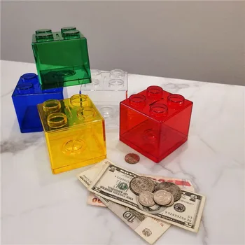 Забавен INS Начало Декор Кутия За Дреболии Играчка За Подарък, Детски Кутия За Съхранение на Пари в брой Градивен елемент Монетница Монетен Банка Кутия За Спестяване на Пари