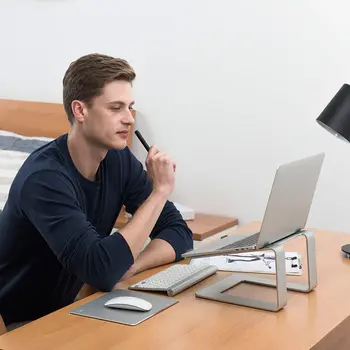 Алуминиева Охлаждаща Поставка за преносим компютър Macbook Air Pro Retina, Които на Височина, Вертикална стойка за Лаптоп Lenovo HP 17 Инча Лаптоп