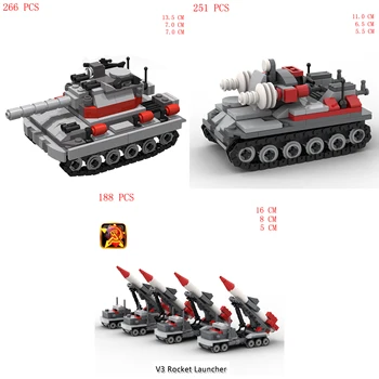 гореща военна WW2 Red alertes Rhino Тежък Танк V3 гранатомет Съветската армейское оръжия, превозни средства за Изграждане на блокове, тухли, подарък играчка