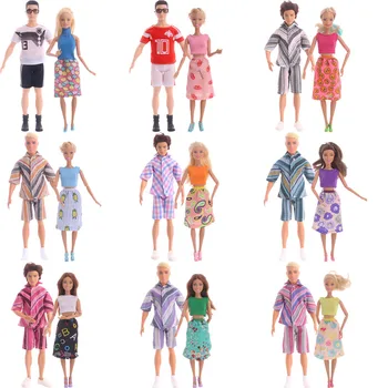 2 комплекта модни дрехи за кукли Барби всеки ден за кукли Барби и Кен 11 инча 26-28 см, аксесоари за дрехи за Барби, Леопардовое рокля