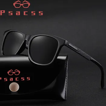 Psacss 2019 Реколта Квадратни Поляризирани Слънчеви Очила за Мъже В Рамка От Смола Слънчеви Очила За Мъже Шофиране Риболов lentes / gafas de sol hombre