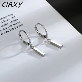 CIAXY Сребрист Цвят Геометрични Квадратни Обеци-Колони за Жени И Момичета, Прости Ушни Ключалката Корейската Мода Сладки Обеци, Бижута, Подаръци