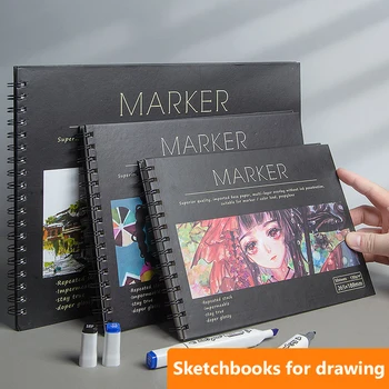 4K 8K 16K Сгъстено Албуми за Рисуване Албум за Рисуване Студентски Художествена Живопис, Рисунка, Акварел Книга Графити Офис-Канцеларски материали