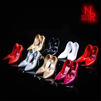 NRTOYS NR12 1/6 Мащаб Пикантни Тенденция Обувки На Висок Ток с остър пръсти и които са Украсени с Кристали Шило Модел, Подходяща за 12 инча, Статуетка, Боди