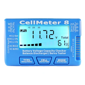 LCD цифров Измерител на капацитет на батерията CellMeter RC CellMeter8 2-8 S 4-8 S Серво LiPo Li-lon Нимх Тестер за батерии RC CellMeter7