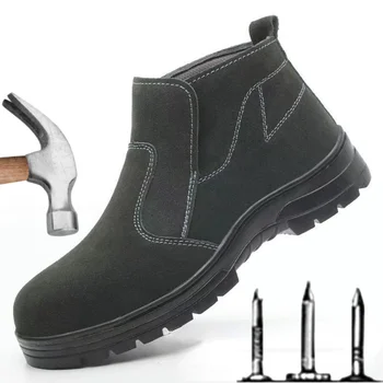 Обувки за Охрана на труда Мъжки Противоударная Противоосколочная Защитни Обувки Гумена Износостойкая Стоманена Байтоу Дишаща Защитни Обувки