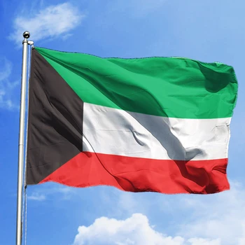 Безплатна Доставка KW KWT Национален Флаг на Кувейт 90x150 см, Двустранен Печатни Полиестер Арабски Държавен Банер За Украса