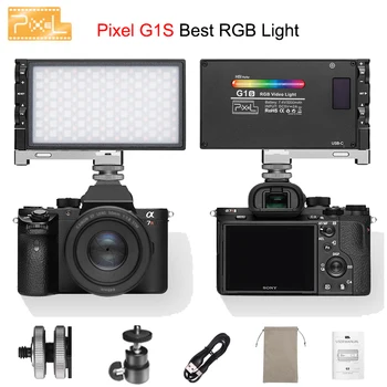 Pixel G1s RGB Видео Светлини Вграден акумулаторна Батерия 12 W Пълноцветен 12 Конвенционалните Led Крушки Лампа За Снимане Камера видео блог Заполняющий Светлината На Живо